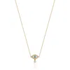 Gabi Rielle Mini Evil Eye Turquoise & Cz Pendant Necklace In Gold/turquoise