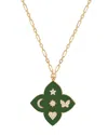 Gabi Rielle Modern Touch Collection 14k Over Silver Cz Love Clover Necklace