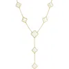 Gabi Rielle Mother Of Pearl Clover Station Y Necklace In Gold