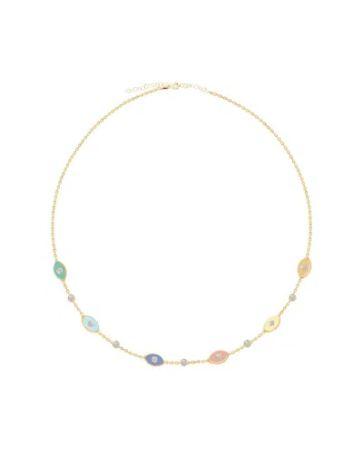 Gabi Rielle Next-level Layering 14k Over Silver Cz Evil Eye Necklace