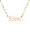 Gabi Rielle Next-level Layering 14k Over Silver Gothic Script Libra Necklace