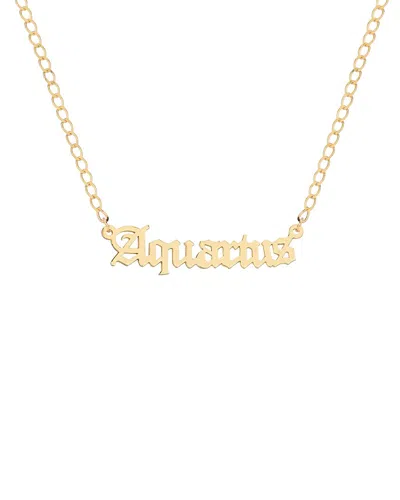 Gabi Rielle Next-level Layering 14k Over Silver Gothic Script Aquarius Necklace In Gold