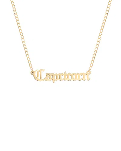 Gabi Rielle Next-level Layering 14k Over Silver Gothic Script Capricorn Necklace In Gold