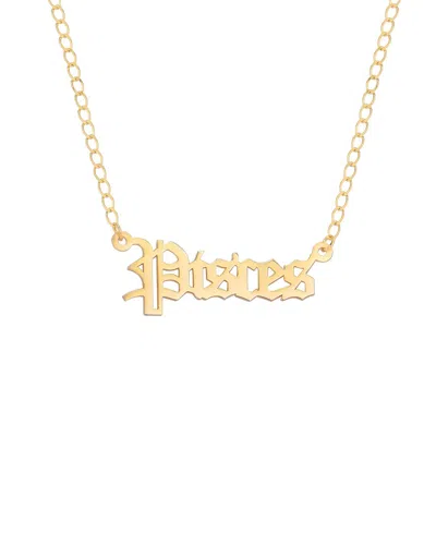 Gabi Rielle Next-level Layering 14k Over Silver Gothic Script Pisces Necklace In Gold