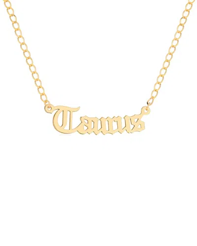 Gabi Rielle Next-level Layering 14k Over Silver Gothic Script Taurus Necklace In Gold
