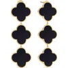 Gabi Rielle Onyx Triple Clover Drop Earrings In Gold