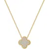 Gabi Rielle Pavé Cubic Zirconia Clover Pendant Necklace In Gold