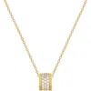 Gabi Rielle 14k Over Silver Cz Dangle Necklace In Gold