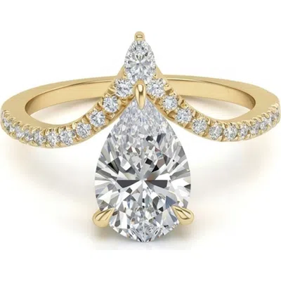 Gabi Rielle Pear Cut 'v' Band Ring In Blue