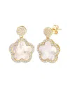 Gabi Rielle Rise Above The Crowd Collection 14k Over Silver .5in Pearl Cz Drop Earrings
