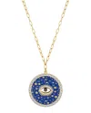 Gabi Rielle Rise Above The Crowd Collection 14k Over Silver Cz Evil Eye Pendant Necklace