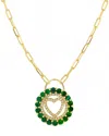 Gabi Rielle Rise Above The Crowd Collection 14k Over Silver Cz Heart Paperclip Necklace