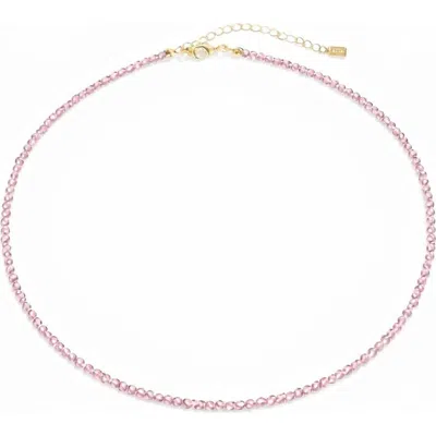 Gabi Rielle Rose Quartz Beaded Necklace In Pink