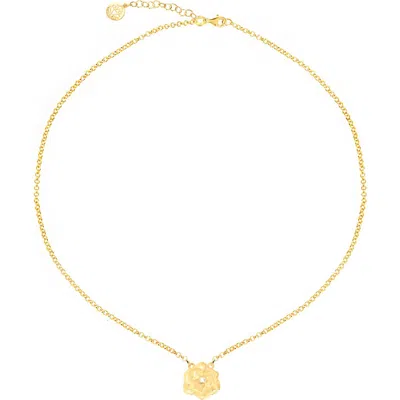 Gabi Rielle Rosebud Cz Pendant Necklace In Gold
