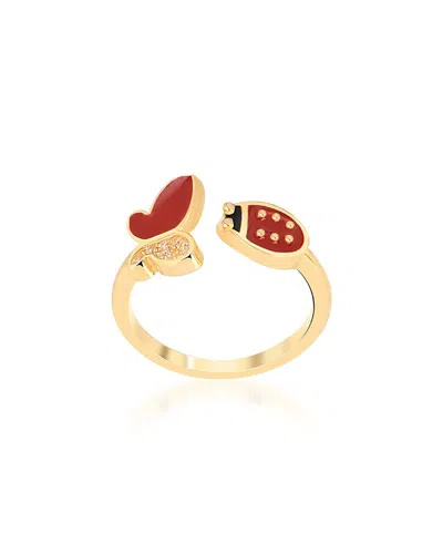 Gabi Rielle Shining Moment 14k Over Silver Cz Lady Rouge Adjustable Ring In Gold