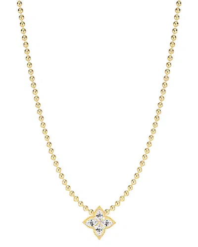 Gabi Rielle Shining Moment 14k Over Silver Cz Luxe Clover Necklace In Gold