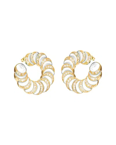 GABI RIELLE GABI RIELLE SHINING MOMENT 14K OVER SILVER CZ SPARKLING SPLENDOR EARRINGS