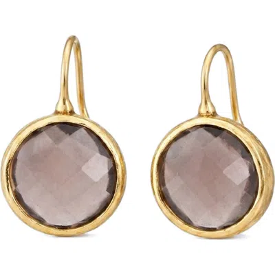 Gabi Rielle Smoky Topaz Gumdrop Earrings In Brown