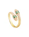 Gabi Rielle Sparkle-drenched 14k Over Silver Cz Snake Adjustable Ring