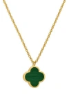 Gabi Rielle Stone Clover Pendant Necklace In Gold