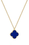 Gabi Rielle Stone Clover Pendant Necklace In Gold
