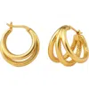 Gabi Rielle Triple Cage Hoop Earrings In Gold