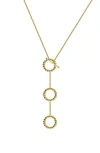 Gabi Rielle Triple Circle Drop Lariat Necklace In Gold