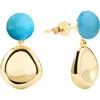 Gabi Rielle 14k Over Silver Turquoise Stackable Earring