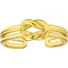 Gabi Rielle Two-tone Adjustable Parallel Band Ring In Gold