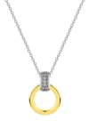 Gabi Rielle Two-tone Cubic Zirconia Pendant Necklace