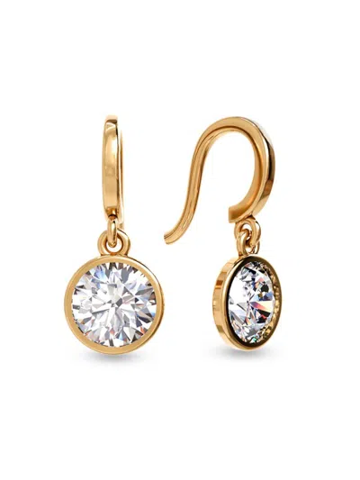 Gabi Rielle 14k Over Silver Cz Shimmer Earrings In Gold