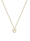 Gabi Rielle 14k Over Silver 10mm Pearl Cz Heart Necklace In Gold