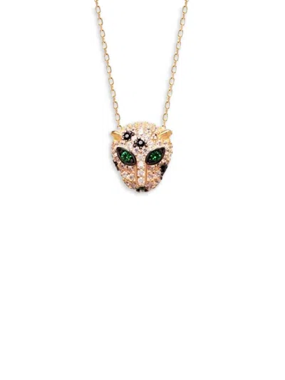 Gabi Rielle Women's 22k Goldplated & Cubic Zirconia Panther Pendant Necklace In Metallic