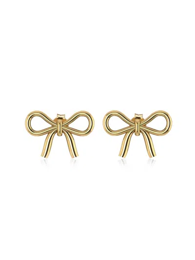 Gabi Rielle Women's Bow Bliss 18k-yellow-gold Vermeil & Sterling Silver Stud Earrings In Yellow Gold