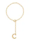 Gabi Rielle Women's Get Personal 14k Gold Vermeil Initial Adjustable Lariat Necklace In Letter C