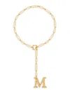 Gabi Rielle Women's Get Personal 14k Gold Vermeil Initial Adjustable Lariat Necklace In Letter M