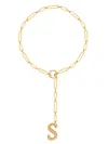 Gabi Rielle Women's Get Personal 14k Gold Vermeil Initial Adjustable Lariat Necklace In Letter S