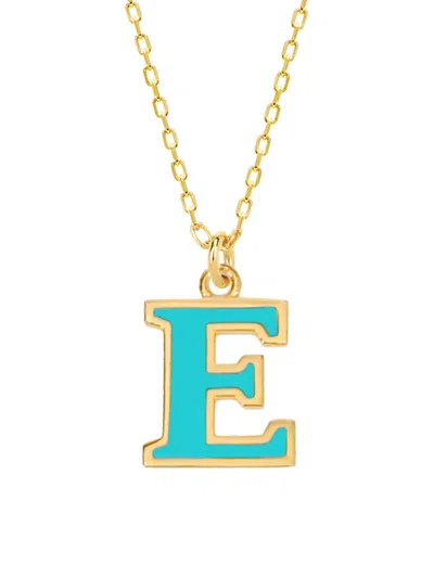 Gabi Rielle Women's Love In Bloom 14k Gold Vermeil Sterling Silver & Enamel Initial Necklace In Letter E