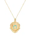 Gabi Rielle Women's Love In Bloom 14k Goldplated Sterling Silver & Crystal Horseshoe Shield Necklace In Silver
