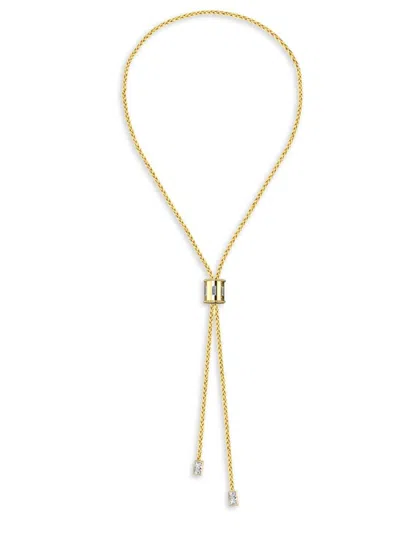 Gabi Rielle Women's Love Struck 14k Yellow Gold Vermeil & Baguette Cubic Zirconia Lariat Necklace
