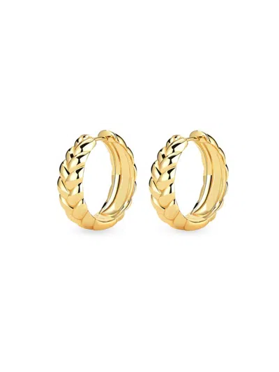Gabi Rielle Women's Love Struck Braided Babe 14k Gold Vermeil Hoop Earrings