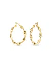 GABI RIELLE WOMEN'S LOVE STRUCK LUX TWISTS 14K GOLD VERMEIL HOOP EARRINGS