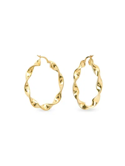 Gabi Rielle Women's Love Struck Lux Twists 14k Gold Vermeil Hoop Earrings