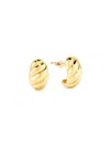 Gabi Rielle Women's Love Struck Sweet Swirls 14k Gold Vermeil Dome J Huggie Earrings In Gold