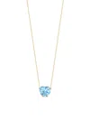 Gabi Rielle Women's Outshine 14k Gold Vermeil & Aquamarine Crystal Heart Solitaire Pendant Necklace In Aquamarine