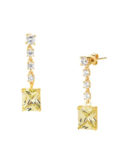 Gabi Rielle Women's Outshine 14k Gold Vermeil & Crystal Canary Candy Drop Earrings