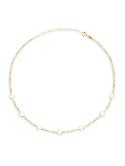 Gabi Rielle 14k Over Silver Enamel Clover Necklace In Gold