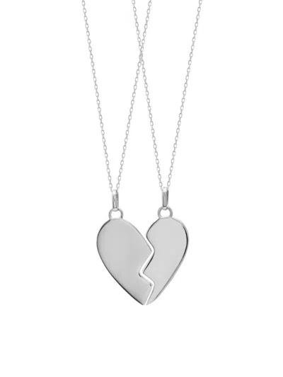 GABI RIELLE WOMEN'S OUTSHINE 2-PIECE HEART BFF FRIENDSHIP NECKLACE SET