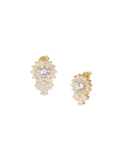 Gabi Rielle Women's Outshine Floral Bloom 14k Gold Vermeil & Crystal Stud Earrings