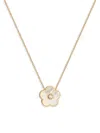 Gabi Rielle 14k Over Silver Pearl Cz Flower Necklace In Gold